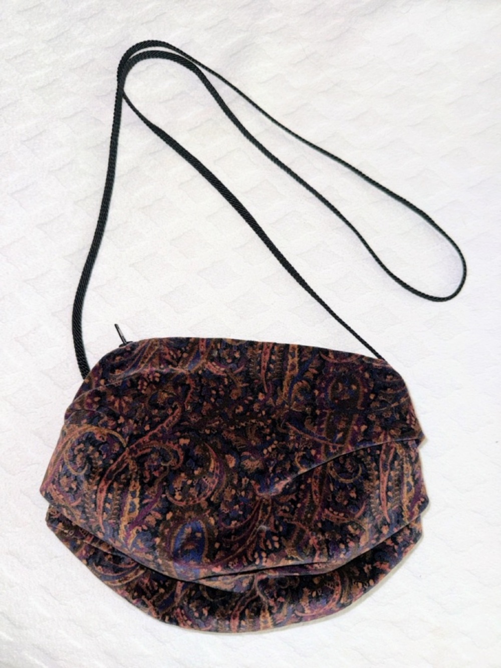 Vintage Etro Milano Soft Velvet Paisley Crossbody/ Italian Luxury / Boho Luxe